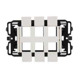 UNICO telaio + mostrina AVORIO per 6 moduli keystone