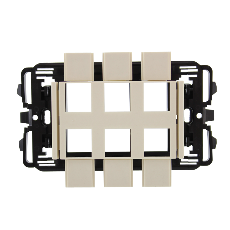 UNICO telaio + mostrina AVORIO per 6 moduli keystone